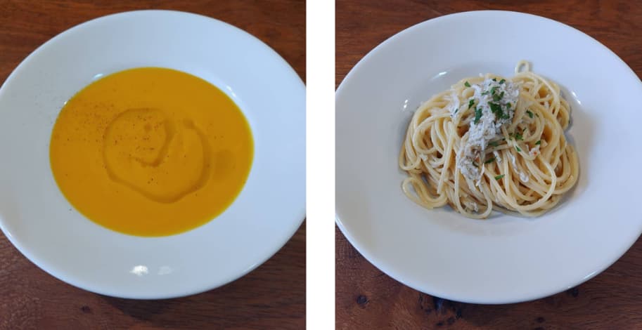 黒磯駅前にあるイタリアンレストラン「Pizzeria Pico」で食べた「本日のスープ」と「しらすのペペロンチーノ」