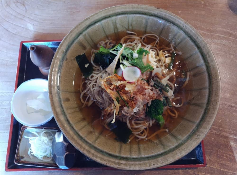 黒磯駅近くにある蕎麦屋「生そば　冨陽」の「湯の花そば」の写真