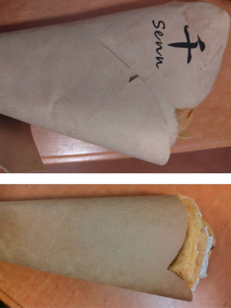 扇形のクレープと円錐形のクレープ