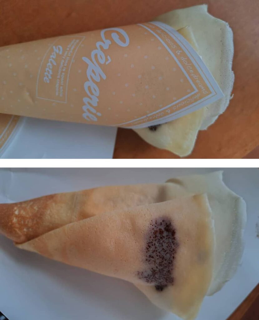 クレープキッチンカー「ブルターニュ」で注文した「チョコバナナホイップ」の写真1