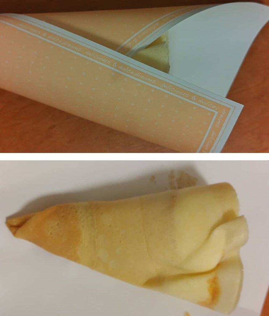 クレープキッチンカー「ブルターニュ」で注文した「キャラメルナッツホイップ」の写真1