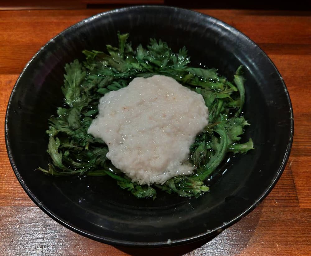 酒処たかはしで食べた「おでん（とろろ春菊）」の写真