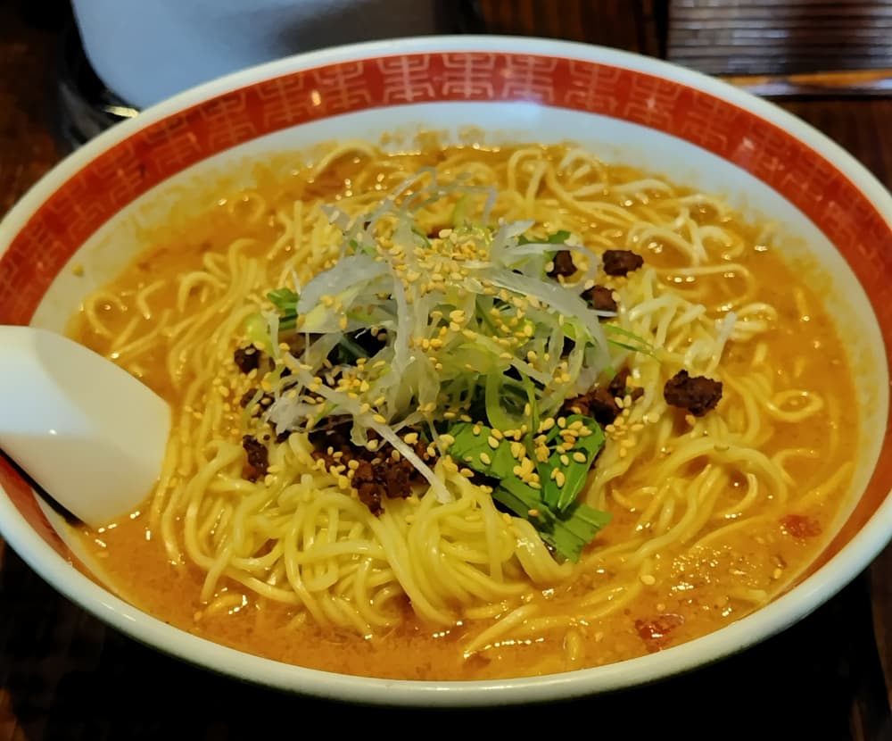 黒磯駅近くのたんたん亭で注文した「トマト担々麺」の写真
